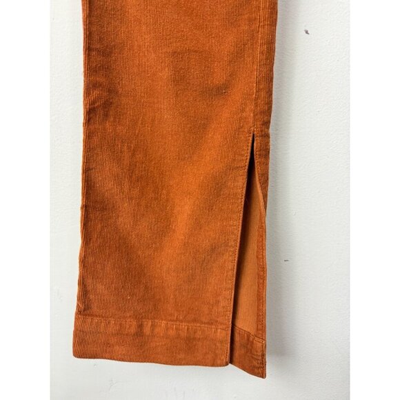 A.L.C Size 4 Javier Corduroy Pants Mid Rise Split Flare Leg Cotton Rust Brown - Picture 4 of 9